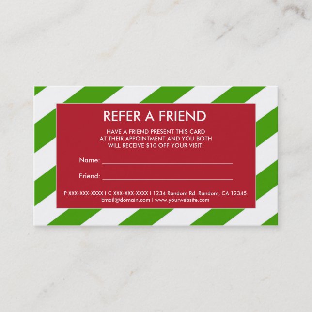 Cartes de visite d'entreprise de Noël vert rouge r (Devant)