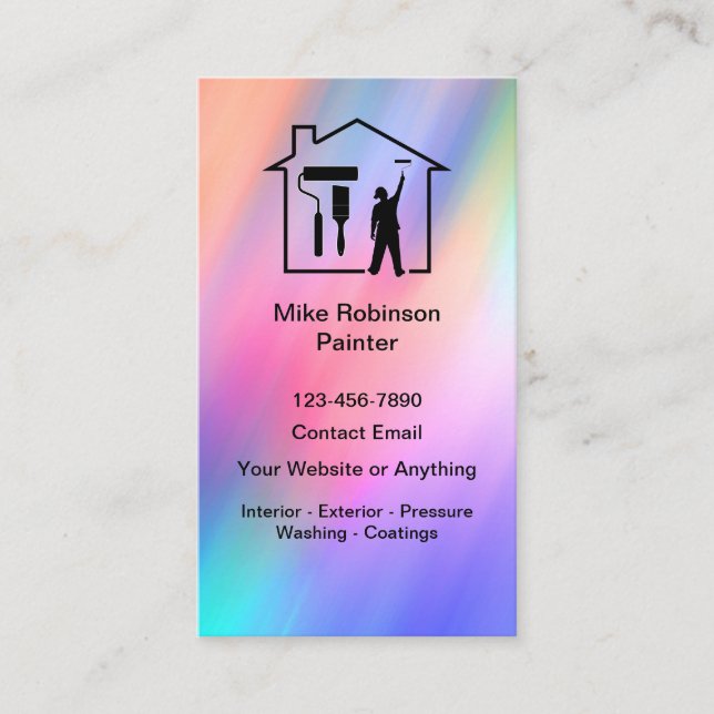 Cartes de visite d'entreprise de peinture de maiso (Devant)