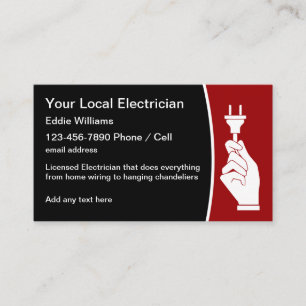 Cartes de visite d'entreprise d'électricien agréé