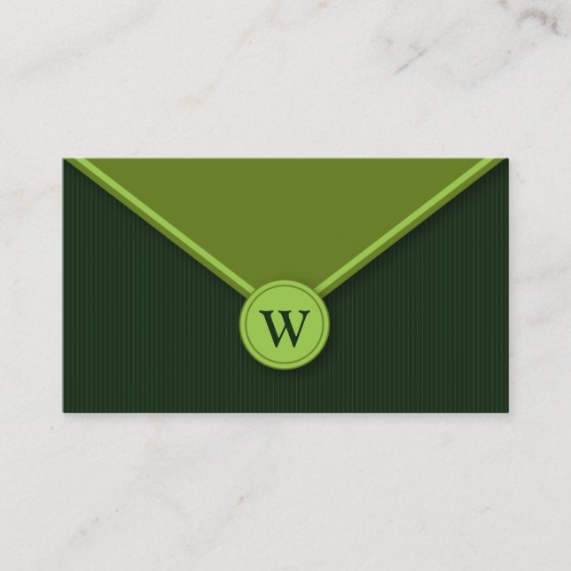 Cartes de visite d'enveloppes élégantes de monogra (Devant)