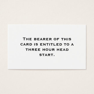Cartes De Visite Départ d'une heure