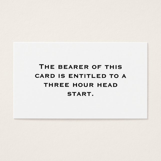Cartes De Visite Départ d'une heure (Devant)