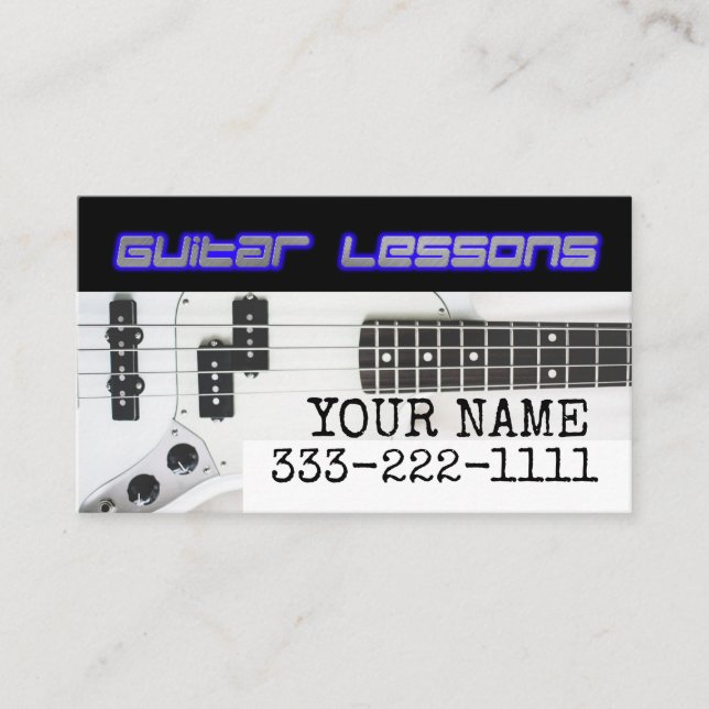 Cartes de visite des leçons de guitare (Devant)