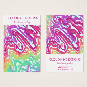 Cartes De Visite Des perles de peinture colorées portant des bijoux