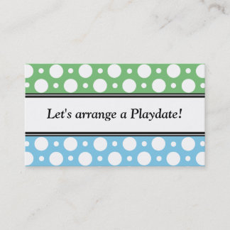 Cartes de visite des Pois Bleus Vert de Playdate