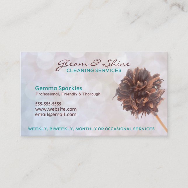 Cartes de visite des services de nettoyage blanc (Devant)