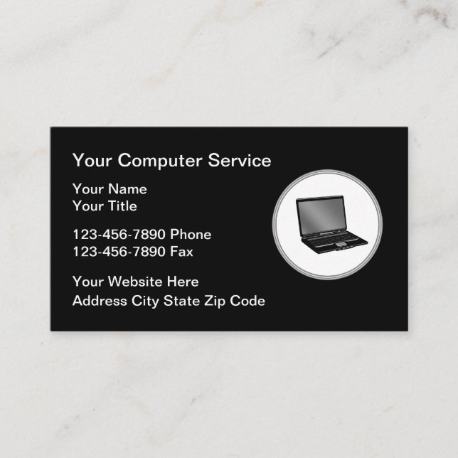 Cartes de visite des services de réparation inform (Devant)