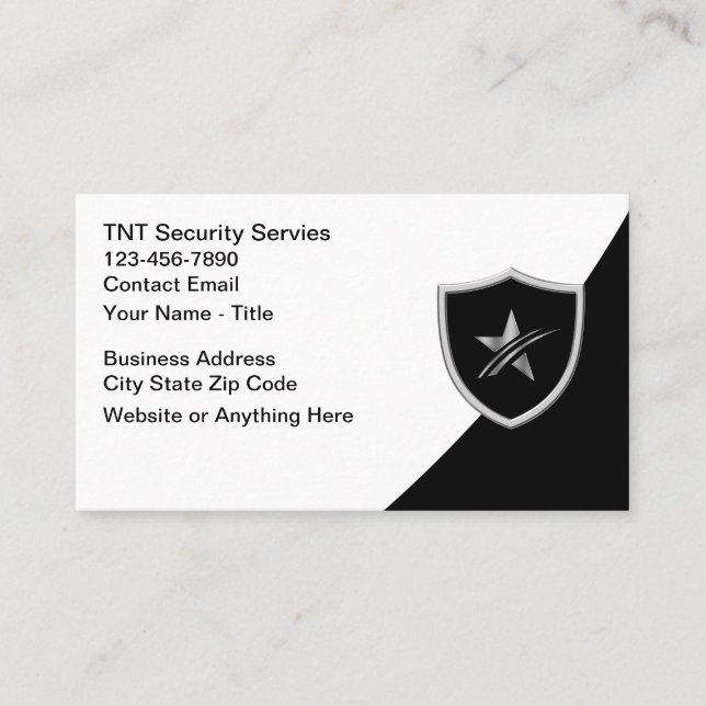 Cartes de visite des services de sécurité cool (Devant)