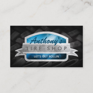 Cartes de visite des slogans des magasins de pneus