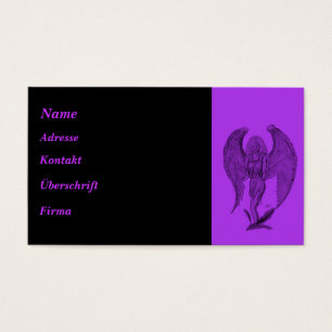 Cartes De Visite Design Angel noir et violet