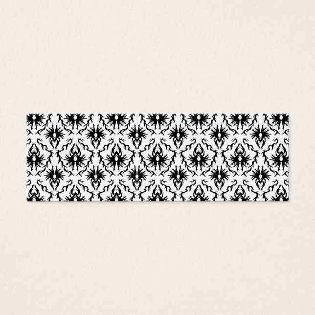 Cartes De Visite Design élégant Damask, noir et blanc. (Devant)