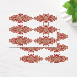 Cartes De Visite Design floral rouge et orange avec graphique ornem