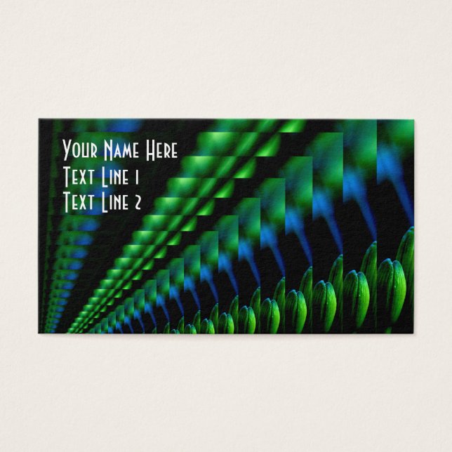 Cartes De Visite Design noir bleu vert Abstrait (Devant)