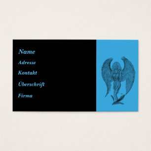 Cartes De Visite Design noir et bleu Angel