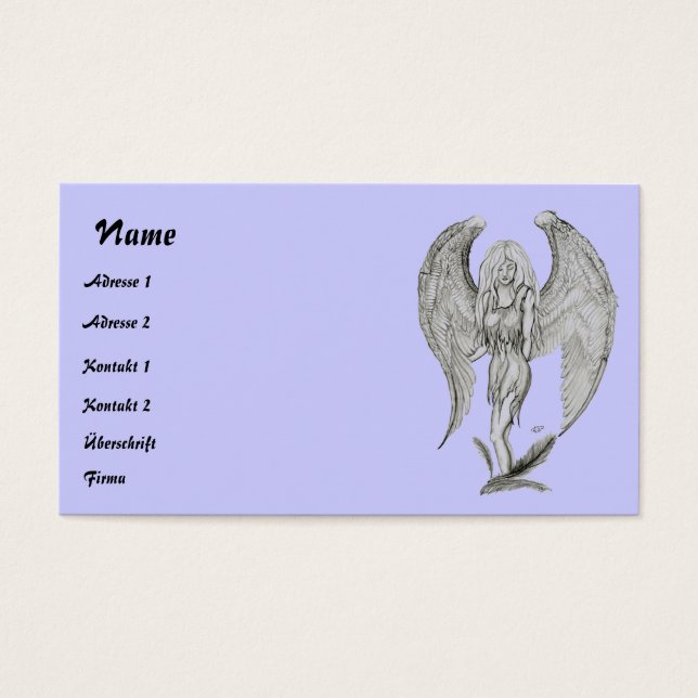 Cartes De Visite Dessin au crayon Angel (Devant)