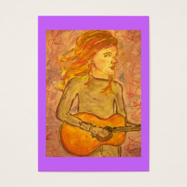Cartes De Visite dessin de guitare acoustique (Devant)