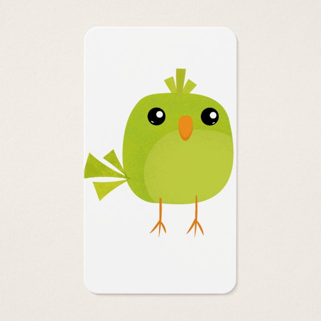 Cartes De Visite Dessin d'oiseau vert (Devant)