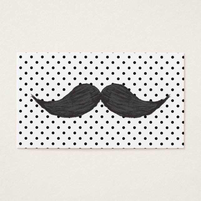 Cartes De Visite Dessin Drôle De Moustache Et Pois Noirs (Devant)