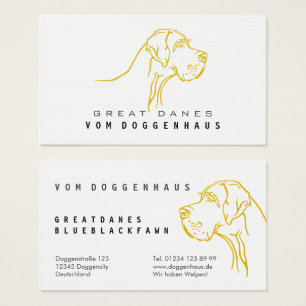 Cartes De Visite Dessin pur de Grand Danois