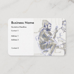 Cartes de visite dessinées de café en plein air