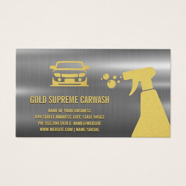 Cartes De Visite Détail du lavage de voiture | Détail automatique | (Devant)