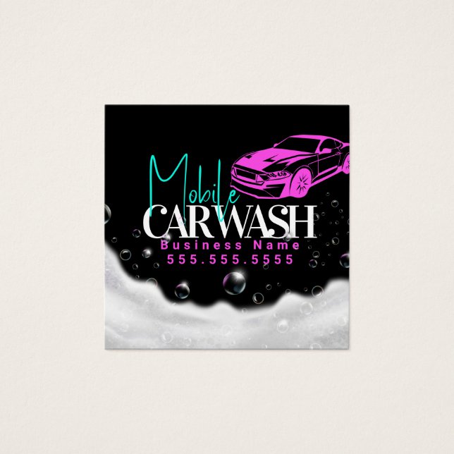 Cartes De Visite Détail du lavage de voiture mobile (Devant)