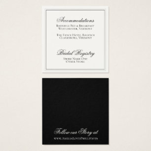 Cartes De Visite Détails du Mariage noir et blanc élégant