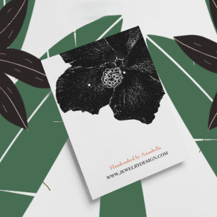Cartes De Visite Détenteur d'oreille pour Hibiscus floral tropical