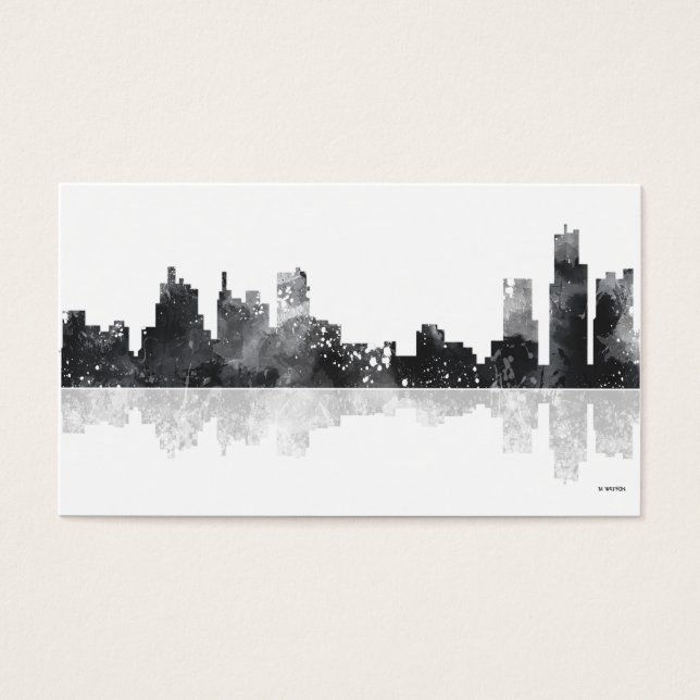 CARTES DE VISITE DETROIT, MICHIGAN SKYLINE (Devant)