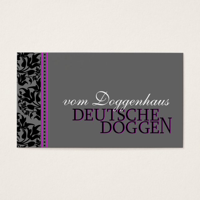 Cartes De Visite Deutsche Doggen blumig (Devant)