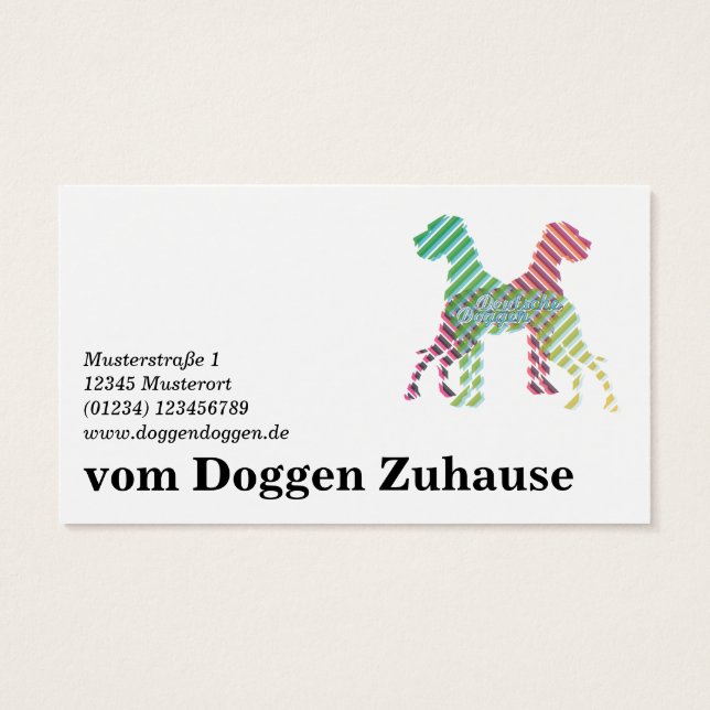 Cartes De Visite Deutsche Doggen Visitenkarten (Dos)