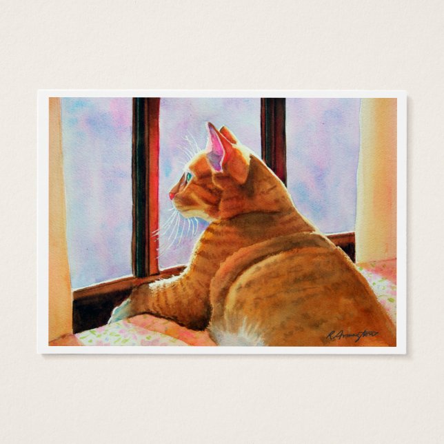 Cartes De Visite Deux chats orange double face ACEO Imprimer (Dos)