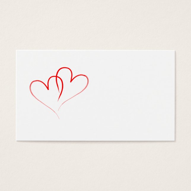 Cartes De Visite deux coeurs rouges entrelacés (Devant)
