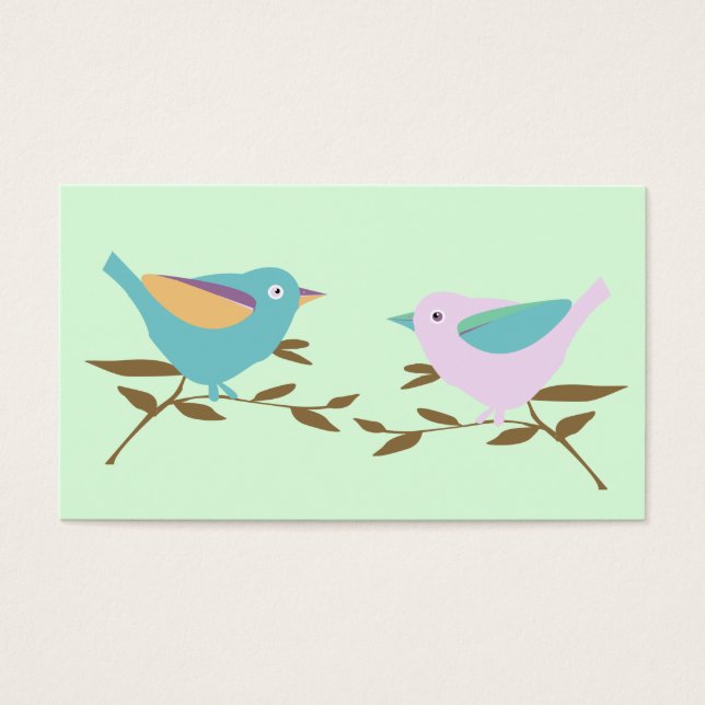 Cartes De Visite Deux petits oiseaux (Devant)