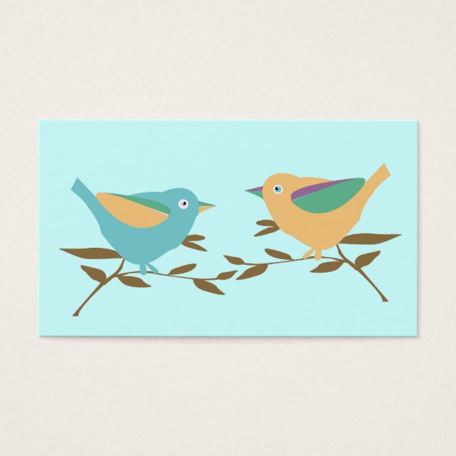 Cartes De Visite Deux petits oiseaux (Devant)