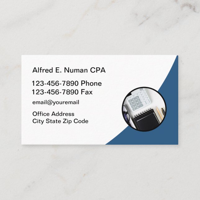 Cartes de visite d'expert-comptable CPA (Devant)
