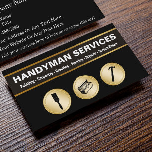 Cartes de visite d'homme à tout faire