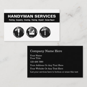 Cartes de visite d'homme à tout faire design cool