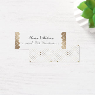 Cartes De Visite Diamant Or Blanc Géométrique Mariage Gatsby