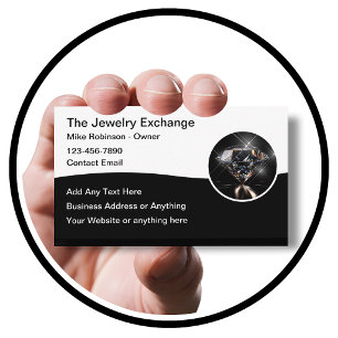 Cartes de visite diamant thème bijoux élégants