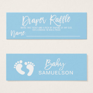 Cartes De Visite DIAPER RAFFLE Billet Bleu Baby shower GARÇON QTÉ 1