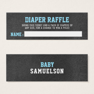 Cartes De Visite DIAPER RAFFLE Ticket Sports Chalkboard Baby shower