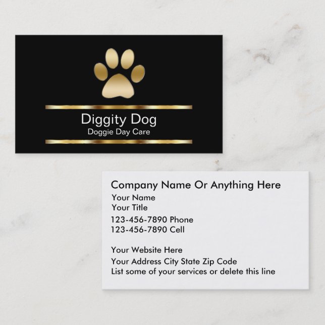 Cartes de visite Diggity Dog (Devant / Derrière)
