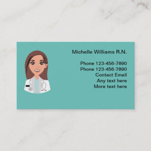 Cartes de visite d'infirmière autorisée médicale