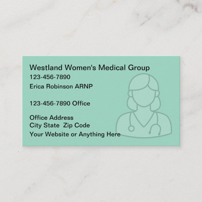 Cartes de visite d'infirmière praticienne médicale (Devant)