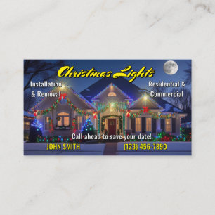Cartes de visite d'installation des feux de Noël