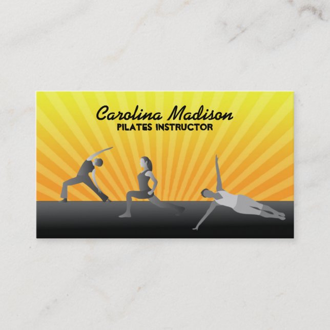 Cartes de visite d'instructeur de Pilates (Devant)