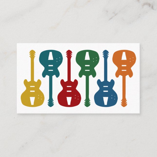 Cartes de visite d'instruction de guitare (Devant)
