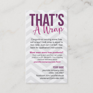 Cartes de visite d'instructions d'application