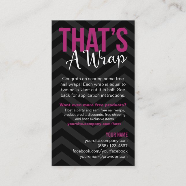 Cartes de visite d'instructions d'application (Devant)